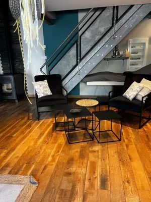 Coin salon dans l'établissement Maison la clé du soi