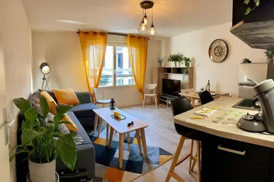 Coin salon dans l'établissement Rouen Seine - Magnifique appart - Parking gratuit