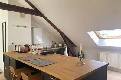 Cuisine ou kitchenette dans l'établissement Le Monde d'Elodie - Rouen Gare routière