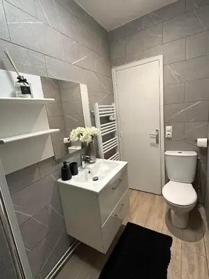 Salle de bains dans l'établissement Cosy House à 9 mins RER A et 35 mins de Paris