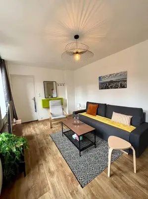 Coin salon dans l'établissement Appartement idéalement situé au cœur de Dieppe