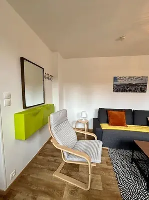 Coin salon dans l'établissement Appartement idéalement situé au cœur de Dieppe