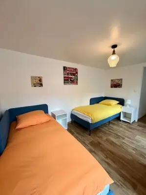 Un ou plusieurs lits dans un hébergement de l'établissement Appartement idéalement situé au cœur de Dieppe
