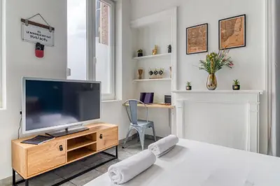 Télévision ou salle de divertissement dans l'établissement La Main d'Or - Confort - Calme - Centre