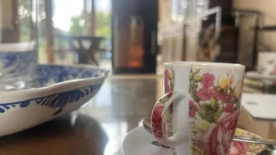 Plateau bouilloire dans l'établissement Le chant des roses