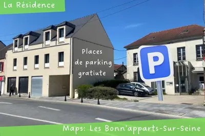 Plan de l'établissement Les bonn'apparts sur seine - La spacieuse - Famillial 6pers - Parking