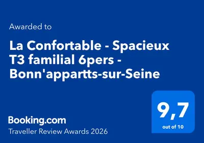 Certificat, récompense, panneau ou autre document affiché dans l'établissement La Confortable - Spacieux T3 familial 6pers - Bonn'appartts-sur-Seine