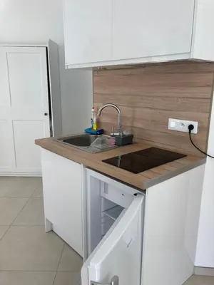 Cuisine ou kitchenette dans l'établissement Studio à louer style loft