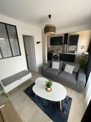 Cuisine ou kitchenette dans l'établissement Appartement 1 chambre proche Gare et Centre Ville