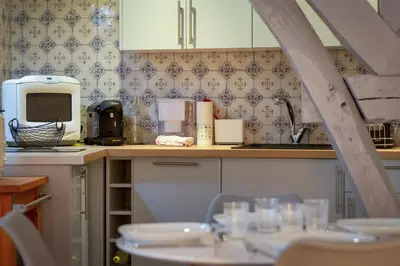 Cuisine ou kitchenette dans l'établissement Daisy Un charmant appartement près de la Place du Vieux Marché