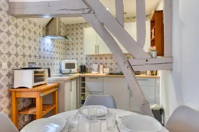 Cuisine ou kitchenette dans l'établissement Daisy Un charmant appartement près de la Place du Vieux Marché