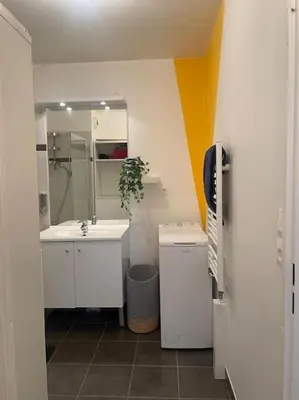 Salle de bains dans l'établissement Appartement 3P Gare Terrasse et Parking privé