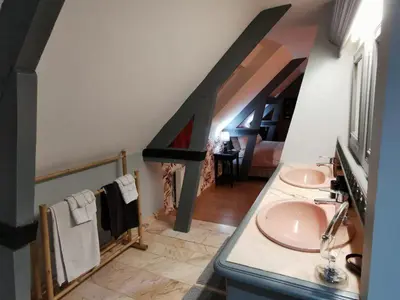 Cuisine ou kitchenette dans l'établissement Au verger de la Pommeraye