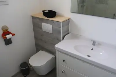 Salle de bains dans l'établissement Au Clair matin sur l'Yères