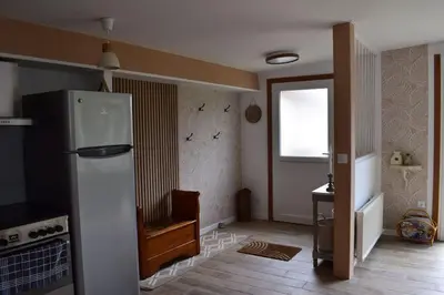 Cuisine ou kitchenette dans l'établissement Gîte du Levant 76
