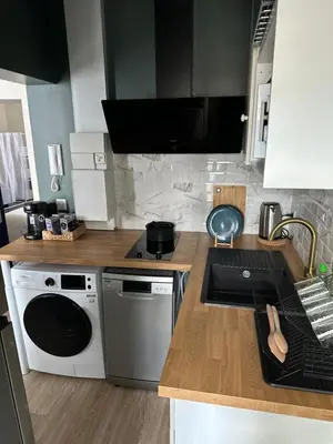 Cuisine ou kitchenette dans l'établissement Appartement entier cosy