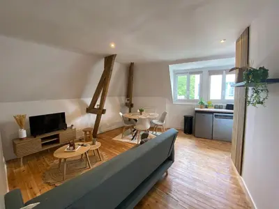 Cuisine ou kitchenette dans l'établissement L'Écrin de Verdure -334