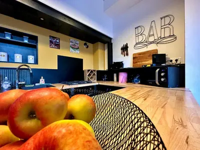 Cuisine ou kitchenette dans l'établissement Le Loft Rouen Centre