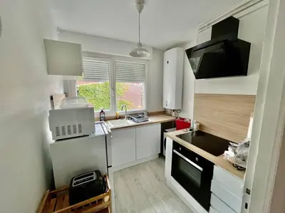Cuisine ou kitchenette dans l'établissement Le boréal