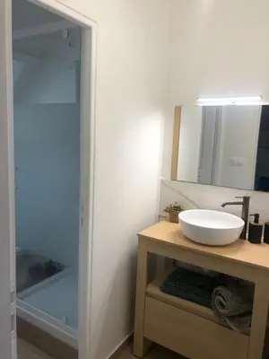 Salle de bains dans l'établissement Appartement F2