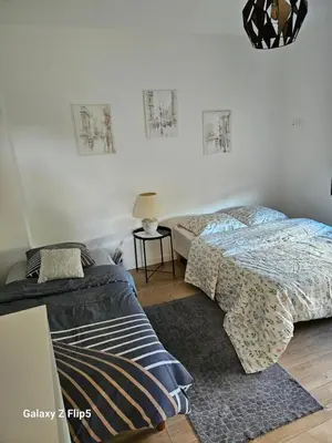 Un ou plusieurs lits dans un hébergement de l'établissement Magnifique Chambre Triple3