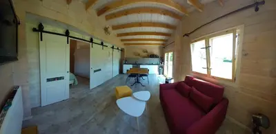 Coin salon dans l'établissement Cottage Maupassant