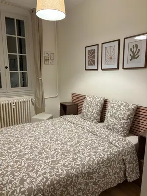 Un ou plusieurs lits dans un hébergement de l'établissement Appartement hyper-centre vue cathédrale