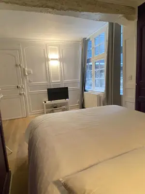 Un ou plusieurs lits dans un hébergement de l'établissement Rue Saint Romain - Cathédrale - cour