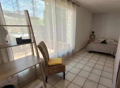 Un ou plusieurs lits dans un hébergement de l'établissement Grand appartement 4 chambres - grande terrasse - Cergy Centre