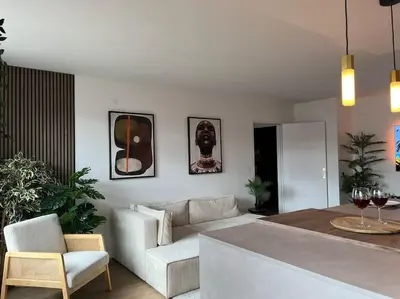 Coin salon dans l'établissement Appartement 52m2, neuf, à deux pas de la Gare