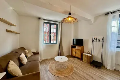 Télévision ou salle de divertissement dans l'établissement Elisa studio contemporain au coeur de la ville