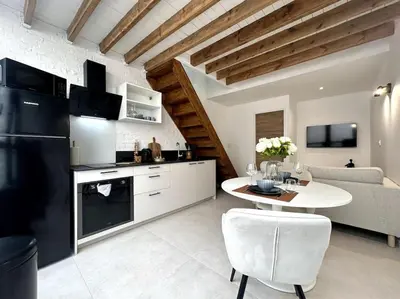 Cuisine ou kitchenette dans l'établissement Gare Unique Duplex lumineux