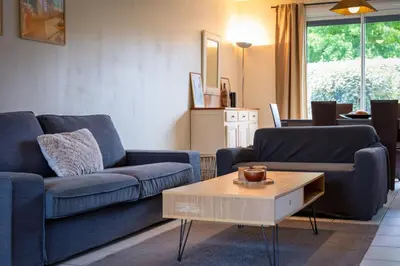 Coin salon dans l'établissement L'Olivier charmante maison avec parking et jardin