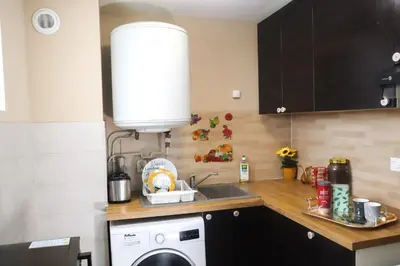 Cuisine ou kitchenette dans l'établissement Cosy Sun-Mantes-la-Jolie