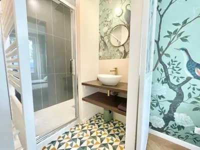 Salle de bains dans l'établissement Appart Cosy Proche gare