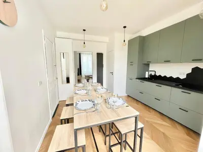 Cuisine ou kitchenette dans l'établissement Appart Cosy Proche gare