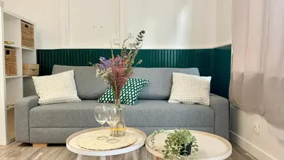 Coin salon dans l'établissement Appartement calme et cosy - Proche centre