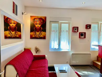 Coin salon dans l'établissement Appartement en duplex proche gare d'Amiens