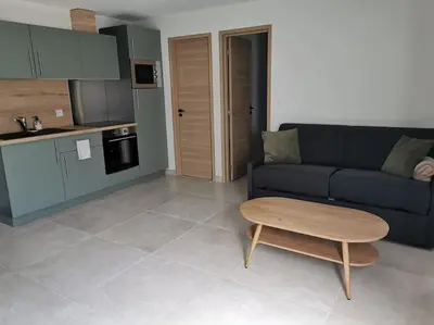 Cuisine ou kitchenette dans l'établissement Appartement centre ville rdc