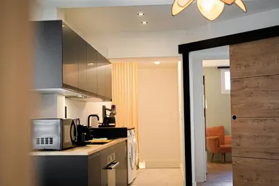 Cuisine ou kitchenette dans l'établissement Le Tulum Spa - Jacuzzi & Sauna