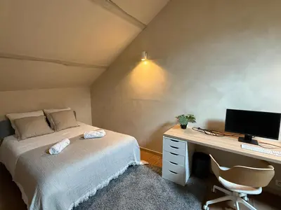 Un ou plusieurs lits dans un hébergement de l'établissement Maison de ville-idéale pour les déplacements pros-35min Paris-versailles-Giverny-