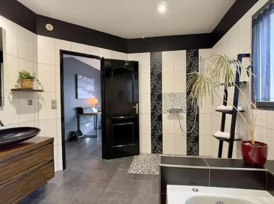 Plan de l'établissement Amfreville la Mivoie - Villa Belle vue - Piscine