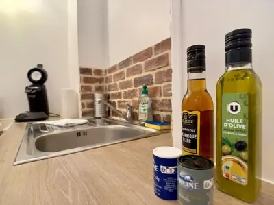 Cuisine ou kitchenette dans l'établissement Rouen Hyper centre - Chez Arnaud