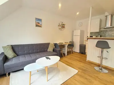 Cuisine ou kitchenette dans l'établissement Le Vert d'Eau - Évasion Authentique au Cœur de Dieppe