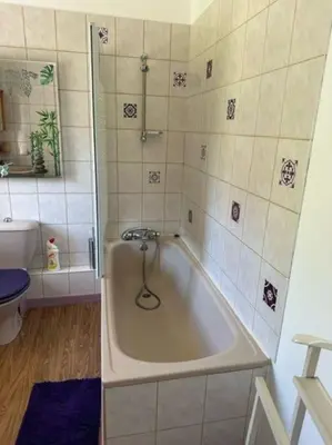 Salle de bains dans l'établissement Maison campagne Normande