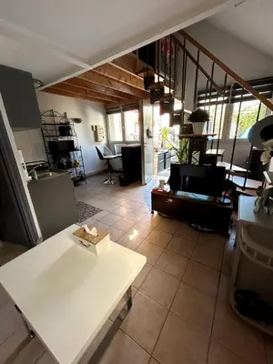 Cuisine ou kitchenette dans l'établissement Maison champêtre