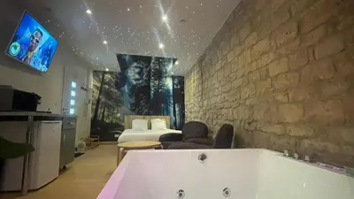 Télévision ou salle de divertissement dans l'établissement Suite Yao avec jacuzzi Montataire YaoSpa60