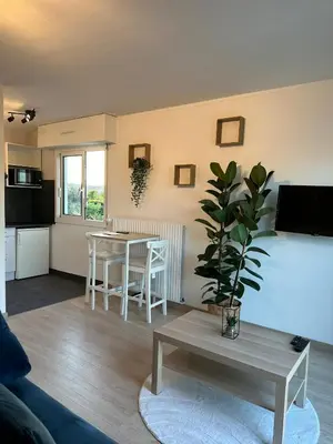 Cuisine ou kitchenette dans l'établissement Joli studio Vernon Giverny