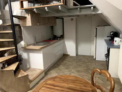Cuisine ou kitchenette dans l'établissement Gîte les Crayons