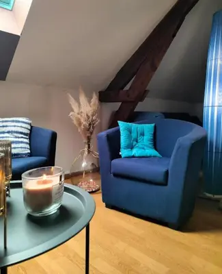Coin salon dans l'établissement Appartement spacieux